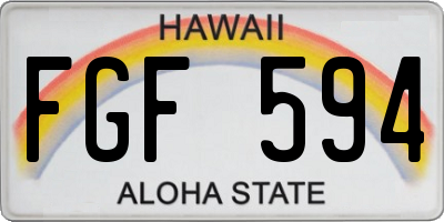 HI license plate FGF594