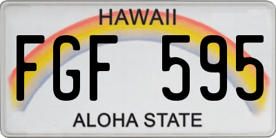 HI license plate FGF595