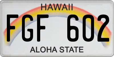 HI license plate FGF602