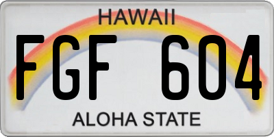HI license plate FGF604