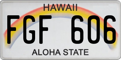 HI license plate FGF606