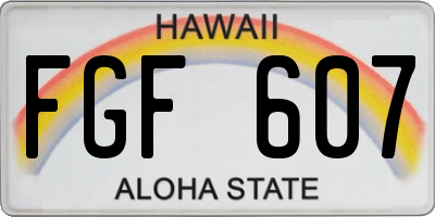 HI license plate FGF607