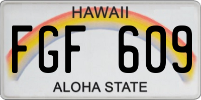 HI license plate FGF609