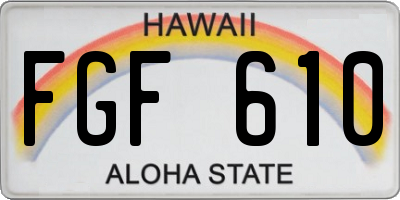 HI license plate FGF610