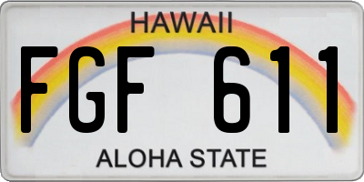 HI license plate FGF611