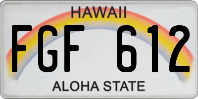 HI license plate FGF612