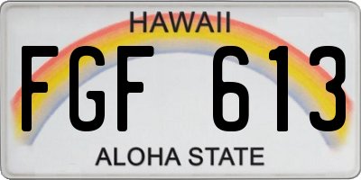 HI license plate FGF613