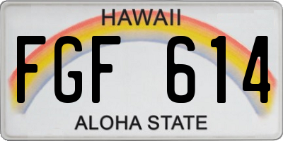 HI license plate FGF614