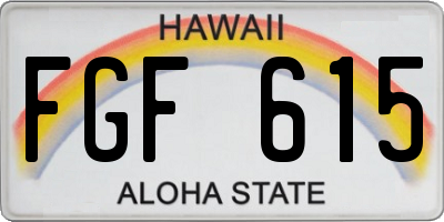 HI license plate FGF615