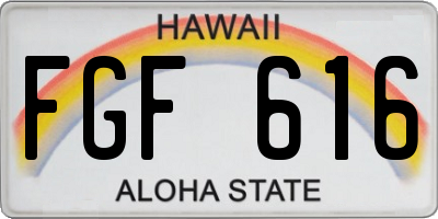 HI license plate FGF616