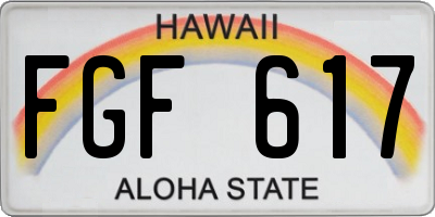 HI license plate FGF617
