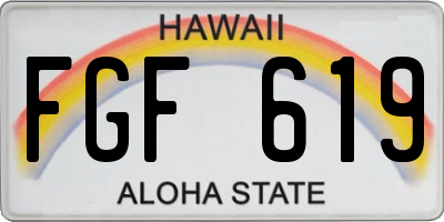 HI license plate FGF619