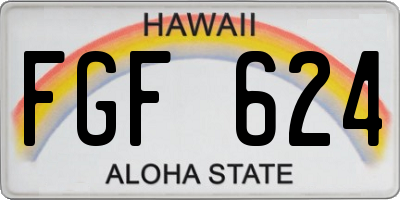 HI license plate FGF624