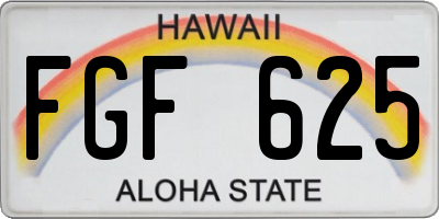 HI license plate FGF625