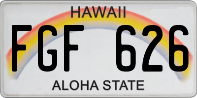 HI license plate FGF626