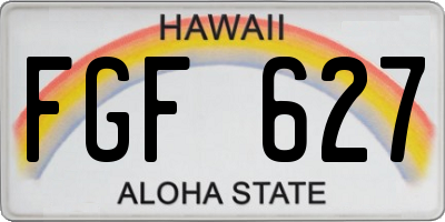 HI license plate FGF627