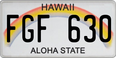 HI license plate FGF630