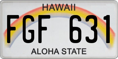 HI license plate FGF631