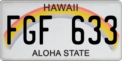 HI license plate FGF633