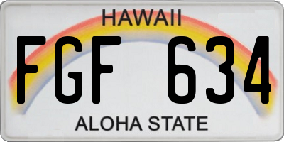 HI license plate FGF634