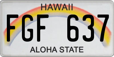 HI license plate FGF637