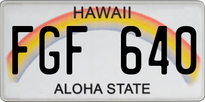 HI license plate FGF640