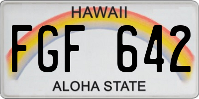 HI license plate FGF642