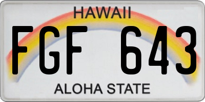HI license plate FGF643