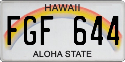 HI license plate FGF644