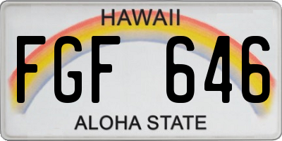 HI license plate FGF646