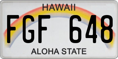 HI license plate FGF648