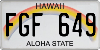 HI license plate FGF649