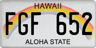 HI license plate FGF652