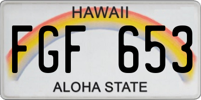 HI license plate FGF653