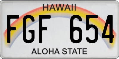 HI license plate FGF654