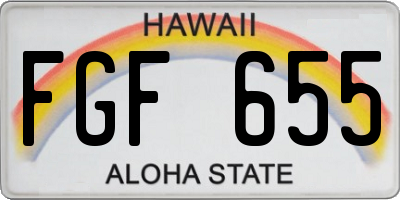 HI license plate FGF655