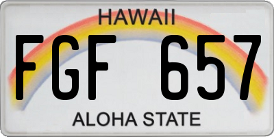 HI license plate FGF657
