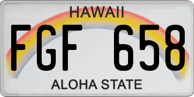 HI license plate FGF658