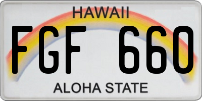 HI license plate FGF660