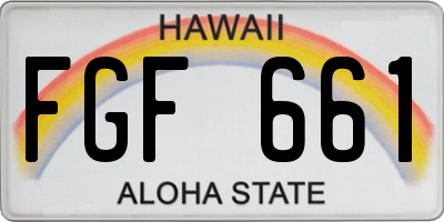 HI license plate FGF661