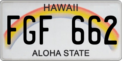 HI license plate FGF662
