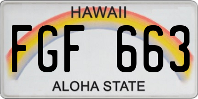 HI license plate FGF663