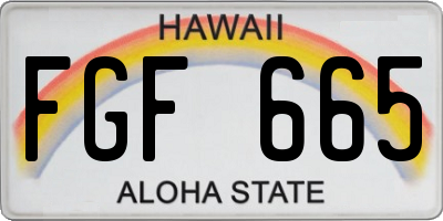 HI license plate FGF665