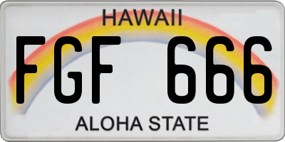 HI license plate FGF666