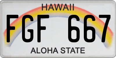 HI license plate FGF667