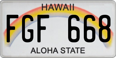 HI license plate FGF668