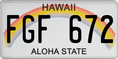 HI license plate FGF672
