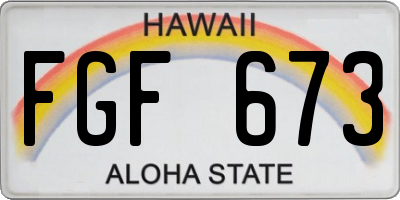 HI license plate FGF673