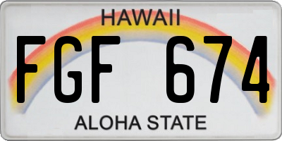HI license plate FGF674
