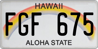 HI license plate FGF675